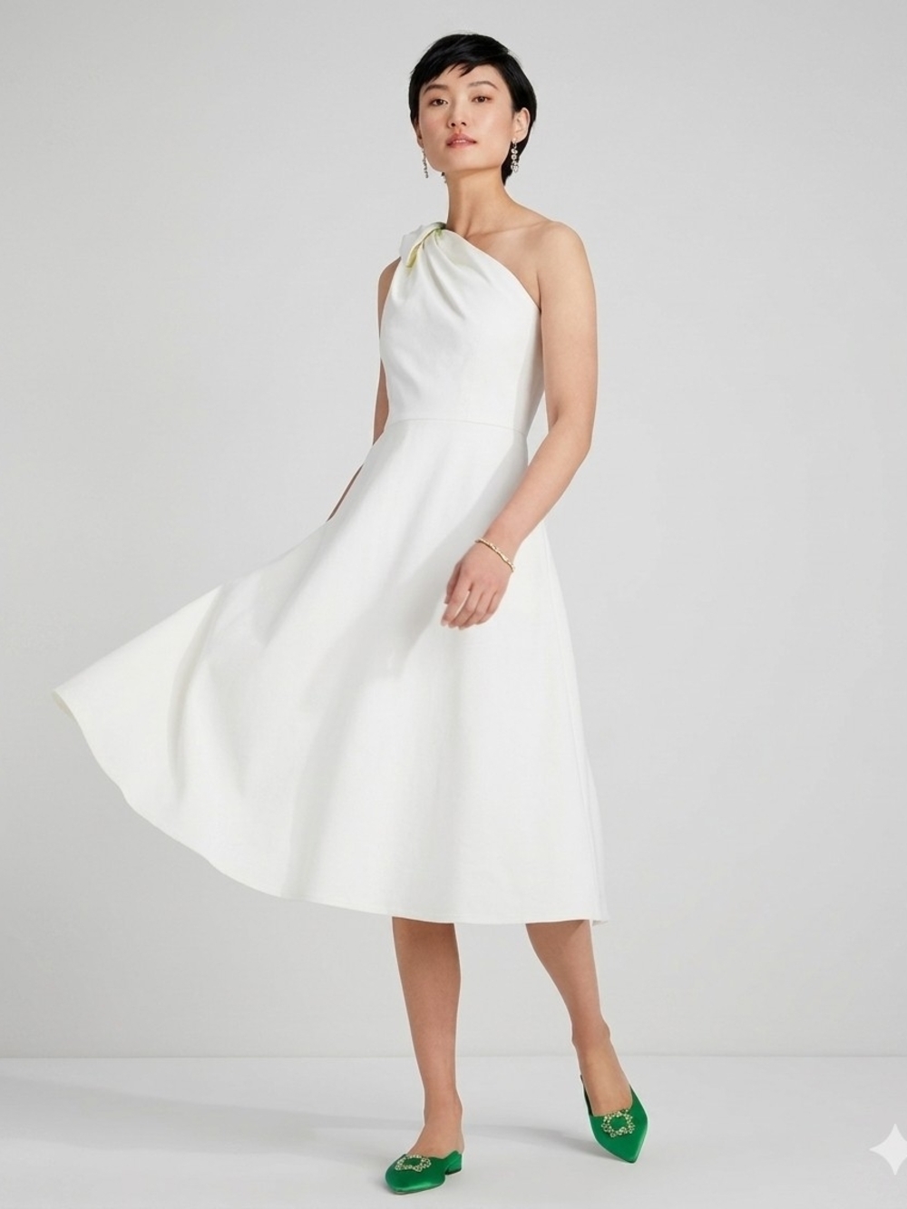 Kate Spade New York Twill One-Shoulder Midi Dress Size 2